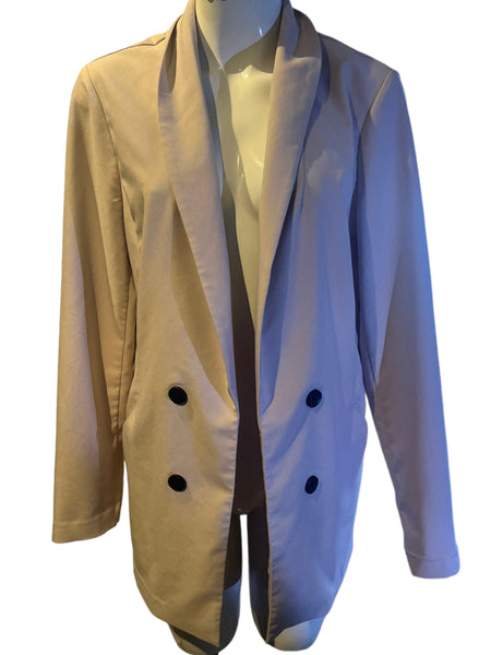 DYNAMITE Pale Pink Open Blazer (Long Fit) with Button Details Size Large L
