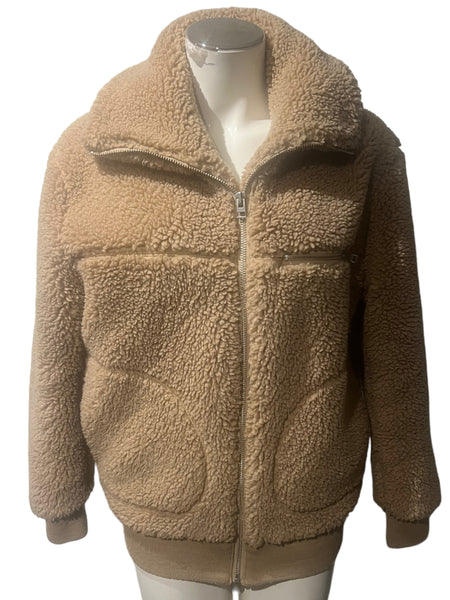 WILFRED FREE $198 The Teddy Jacket in Beige Size Small S