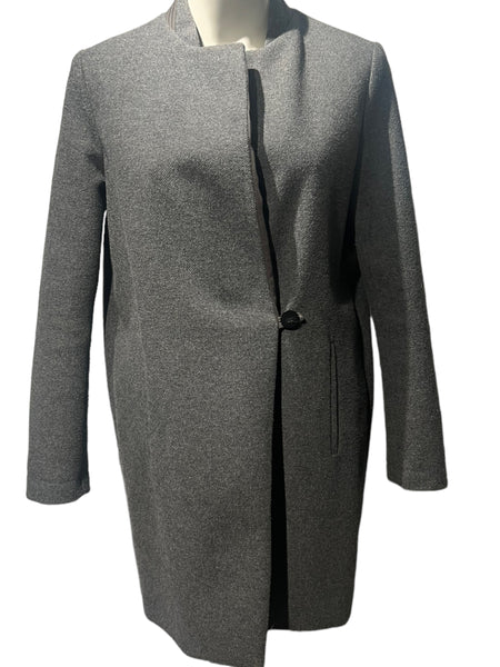 ZARA BASIC Grey Dressy Trench Coat Size Small S