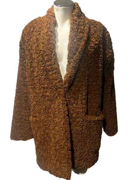 WILFRED FREE $198 Plush Jacket in Cigar (Brown) Size Medium M (Oversized)