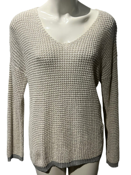 HEM & THREAD Grey Knit Stretch Sweater Size Medium M