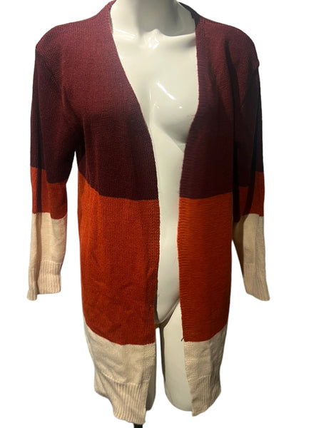 UNBRANDED Tri-Colour 100% Acrylic Super Soft Cardigan Sweater Size Small S
