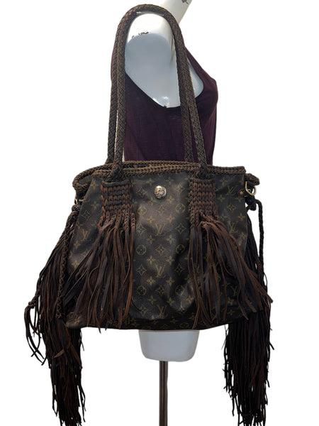 LOUIS VUITTON $3400USD *Customized* Authentic Western Neverfull Purse with Braided Straps & Tassels