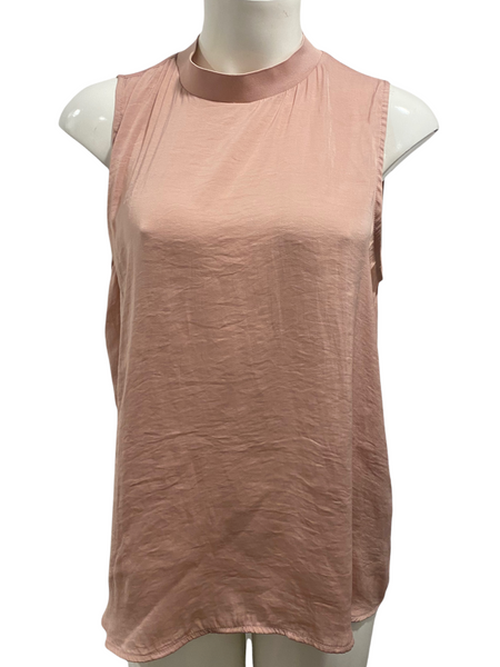 A NEW DAY Light Pink, Semi-Sheer Light Sleeveless Blouse Size XL