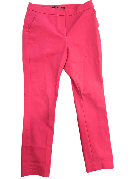 ZARA WOMAN Bright Pink Tapered Leg Dress Pants Size 6 (Fit 27ish)