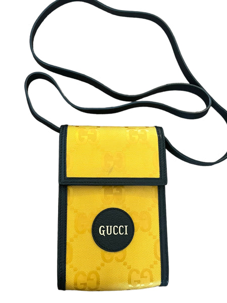 GUCCI Yellow Econyl® Off the Grid GG Supreme Phone Pouch