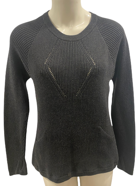 LULULEMON $98.00 The Sweater The Better Dark Grey Knit Pullover Size 6 Approximately