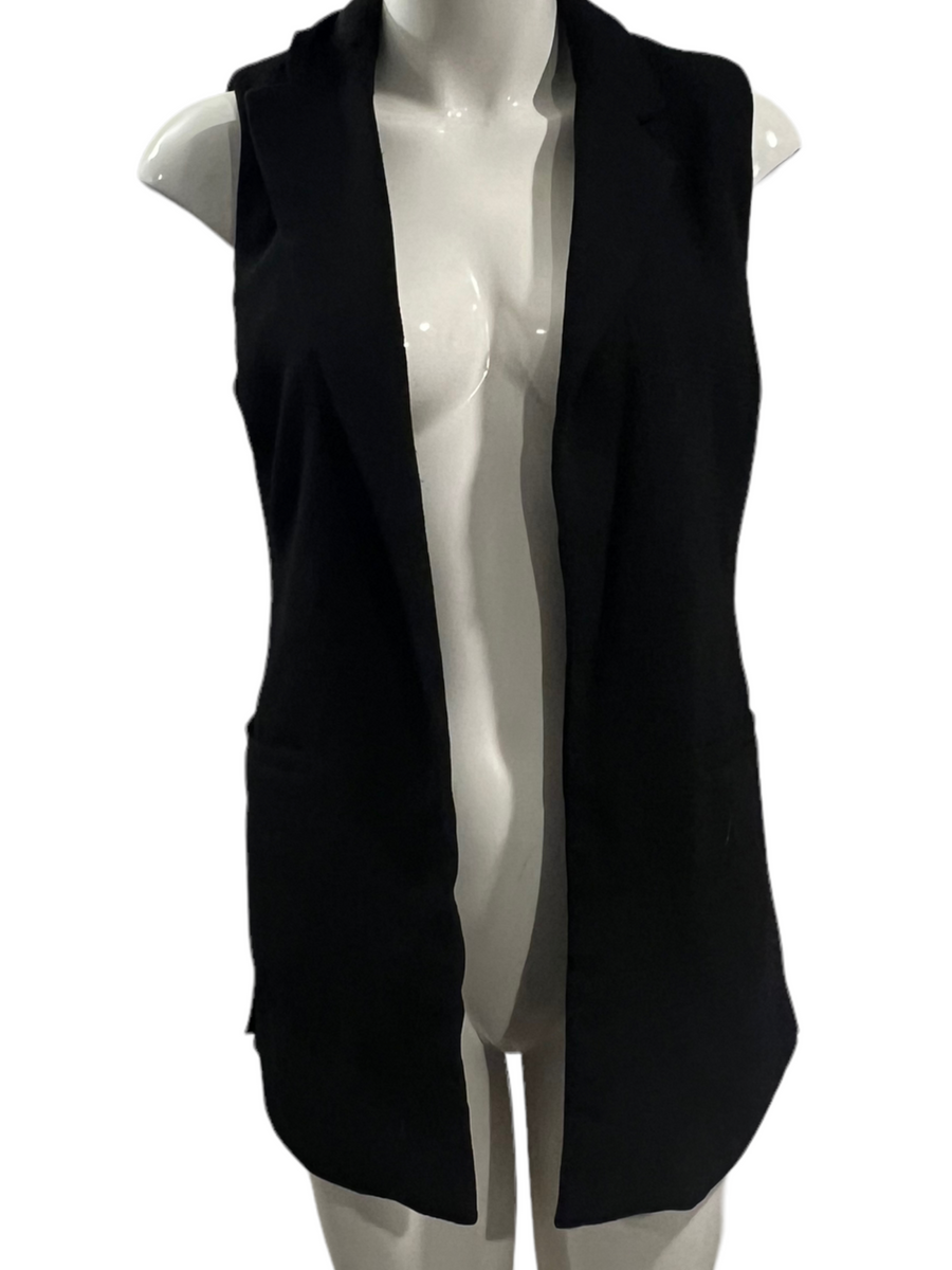 CYNTHIA ROWLEY Black Open Vest (Long Fit) Size XS (fits a small too) –  Sarah's Closet