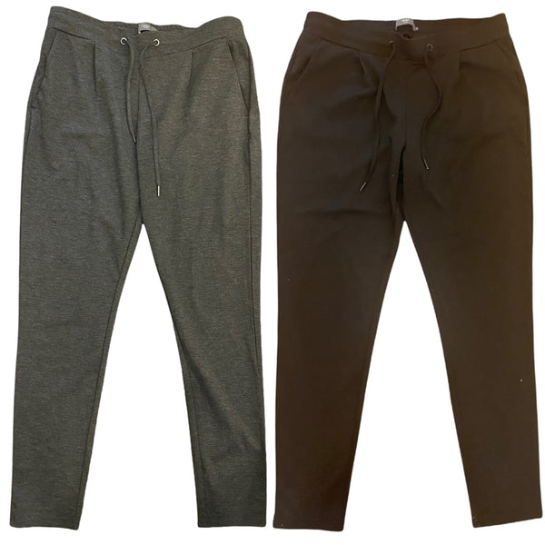 ICHI $79.00 Grey Loose Fit Super Stretch Drawstring Jogger Trousers Size XL (2 Colour Options Available)
