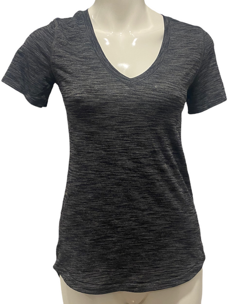 LULULEMON $58.00 What The Sport Tee in Heathered Black Size 6