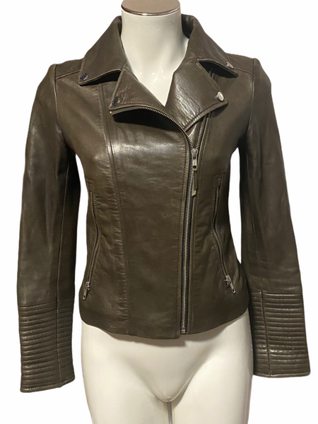 Soia & Kyo Brown Lambskin Leather Jacket XS