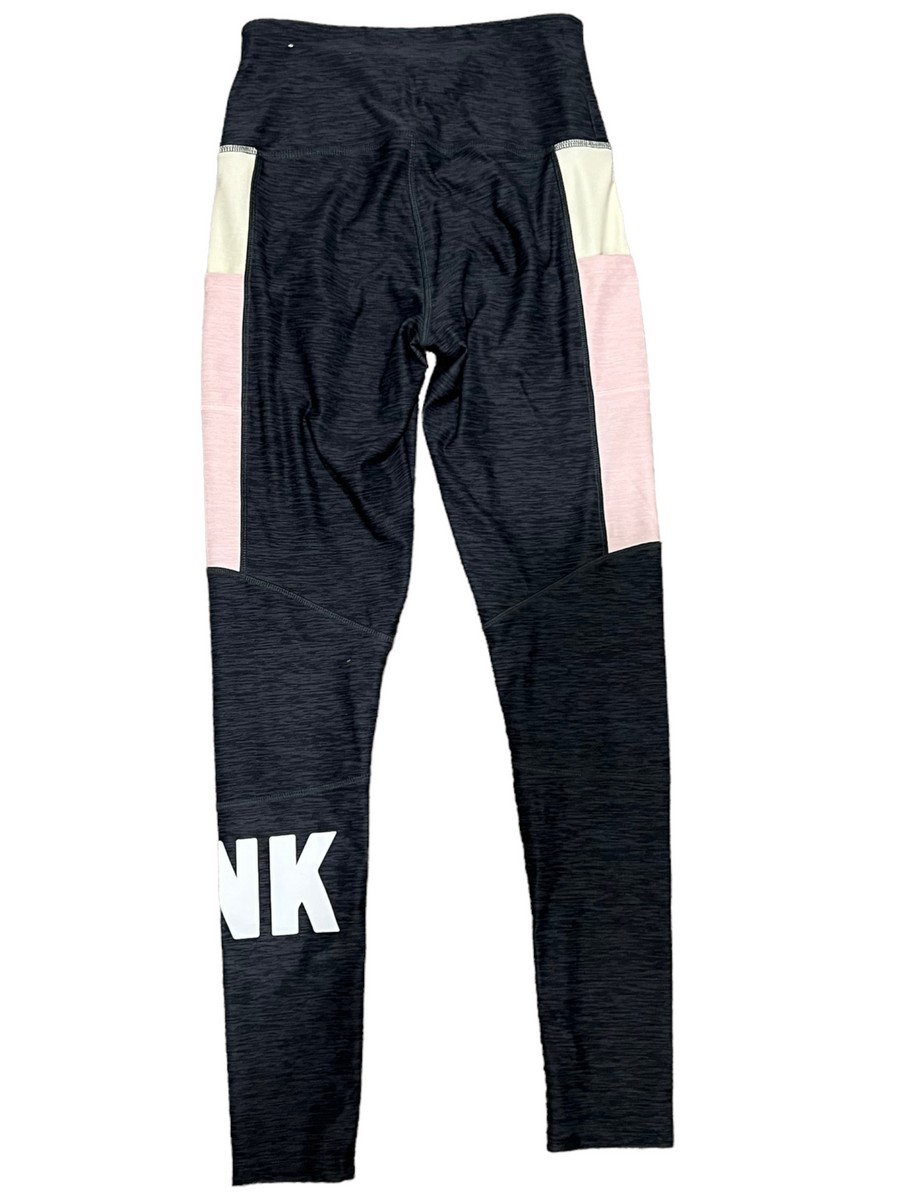 Victoria's Secret PINK Gym Pant Sweatpants Side Stripe Pink Dark Gray NWT