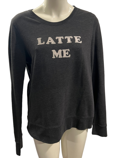 AEROPOSTALE Grey Latte Me Pullover Sweatshirt Size Large (Fits as a S/M)