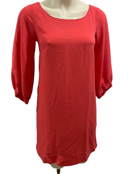 SPLENDID $95.00 Bubblegum Pink & Black Mid Sleeve Zipper Back Dress Size XS