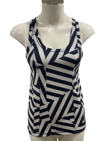 LULULEMON Seawheeze Lightened Up Singlet Tank in Which Way Sway Black & White Size 4 Approximately