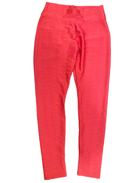 NO BRAND Textured Pink Bum Lifting Scrunch Leggings {Multiple Sizes Available}