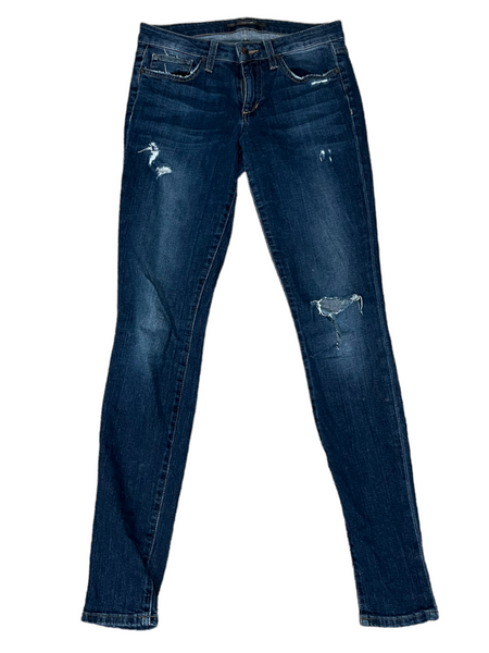 JOE'S JEANS Dark Wash Distressed Skinny Stretch Jeans Size 27