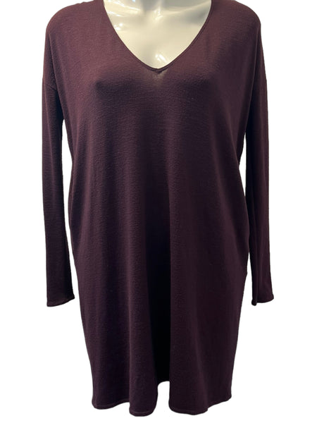WILFRED FREE $65.00 Oversized Burgundy Knit Gail Dress Size XS (Fits up to a medium)
