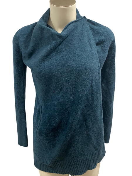 GRACE & LACE Dark Teal Super Soft Wrap Style Stretchy Sweater Size XS/S - Fits like a small {GUC}