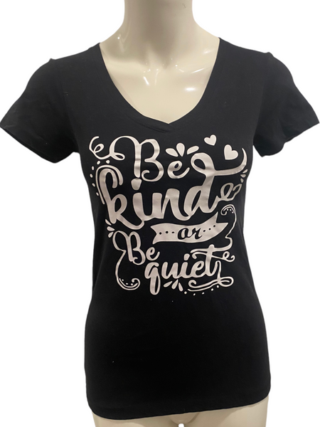 NEXT LEVEL APPAREL Black "Be Kind or Be Quiet" Tee Size Small S
