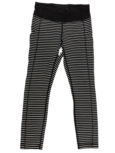 LULULEMON Speed Tight II Parallel Stripe Black White / Black Size 6