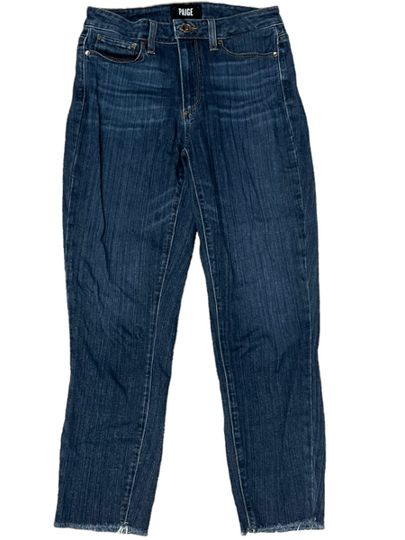 PAIGE Medium Wash Mid Rise 7/8 Cutoff Super Stretch (Soft Denim) Jeans Size 27